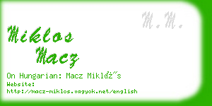 miklos macz business card